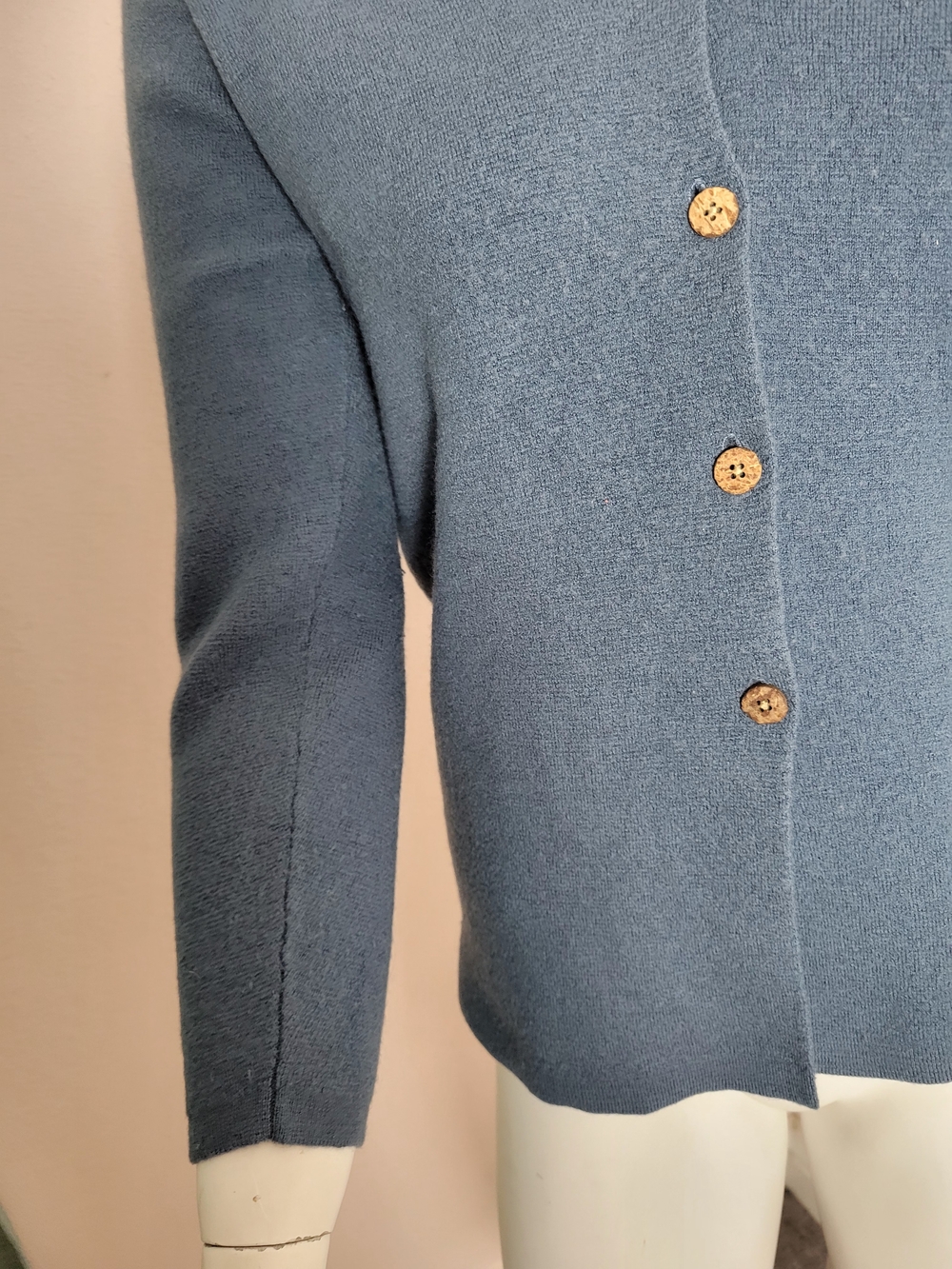 Tommy Bahama 100% Wool Cardigan Sweater Blue Button Front Size Small Vintage - Picture 2 of 10
